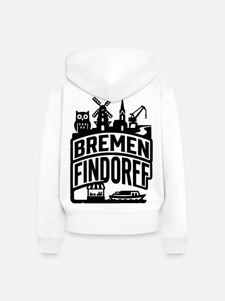 Bremen Findorff – Heimat & Stadtteil - Frauen Premium Bio Zip Hoodie - Weiß