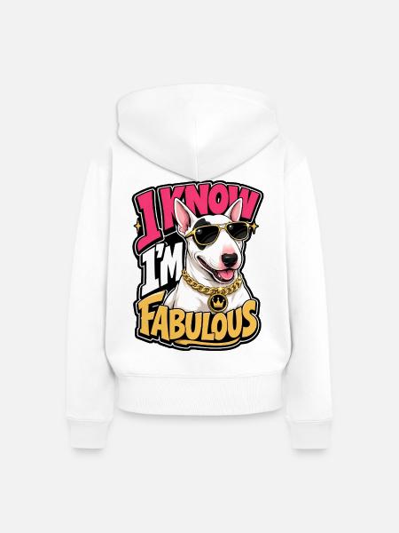 Bullterrier - Frauen Premium Bio Zip Hoodie - Weiß
