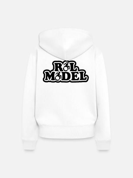 Jeder Rollstuhlnutzer ist ein Vorbild # - Frauen Premium Bio Zip Hoodie - Weiß