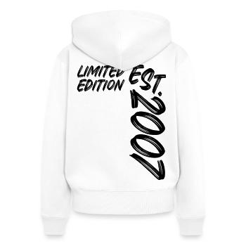 Limited Edition Est. 2007 - Frauen Premium Bio Zip Hoodie - Weiß - Hinten - AI Model Female 172 light (172cm)