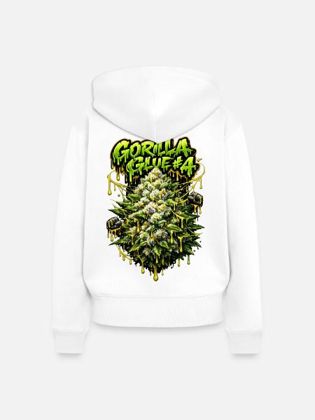 Gorilla Glue #4 Graffiti-Bud-Print - Frauen Premium Bio Zip Hoodie - Weiß