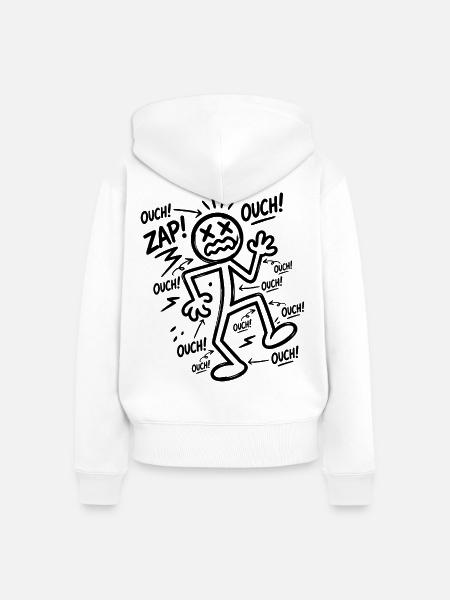 Elektroschock-Humor | Lustiges Elektriker-Geschenk - Frauen Premium Bio Zip Hoodie - Weiß