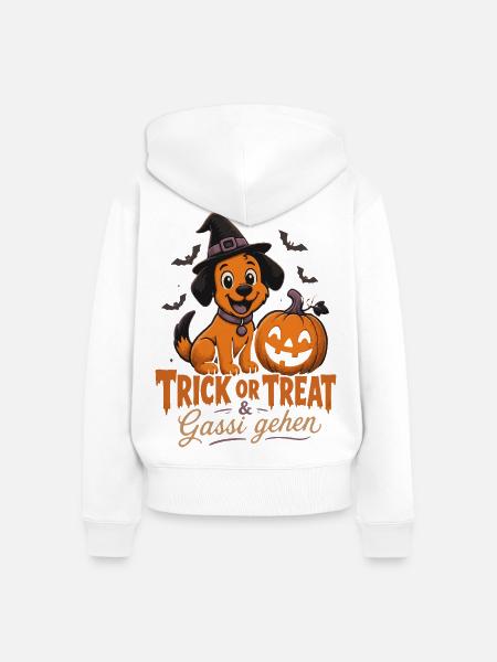 Halloween Kürbis-Gang - Frauen Premium Bio Zip Hoodie - Weiß