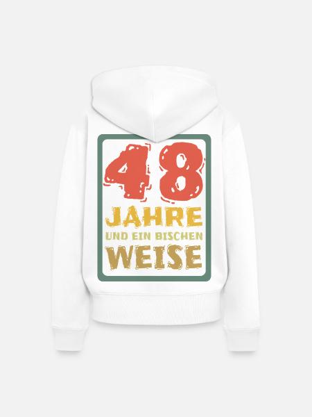 Weisheit 48 - Frauen Premium Bio Zip Hoodie - Weiß