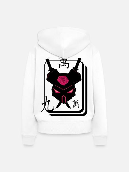 Karate Maus - Frauen Premium Bio Zip Hoodie - Weiß