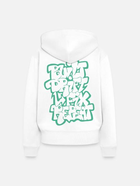 Built Drift Fix Repeat 04 - Frauen Premium Bio Zip Hoodie - Weiß