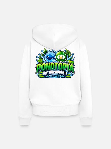 Pondtopia Teichparadies - Frauen Premium Bio Zip Hoodie - Weiß