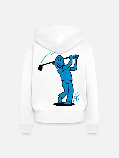 Golf - Frauen Premium Bio Zip Hoodie - Weiß