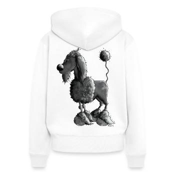 Dufter Pudel - Hund - Frauen Premium Bio Zip Hoodie - Weiß - Hinten - AI Model Female 172 light (172cm)