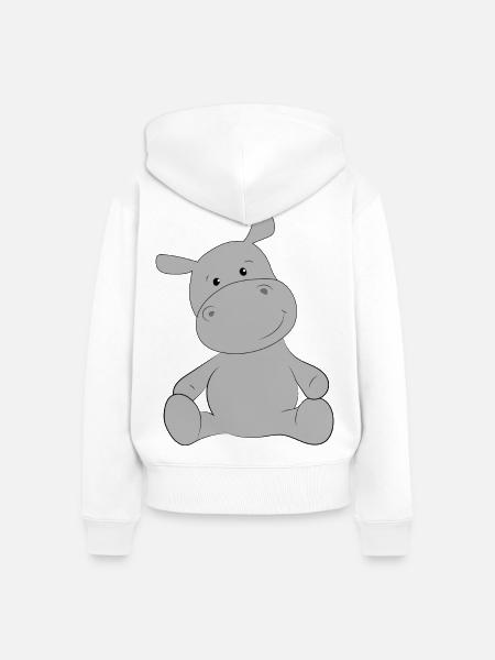 Nilpferd - Frauen Premium Bio Zip Hoodie - Weiß