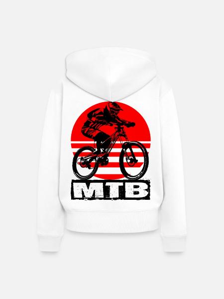 MTB - Frauen Premium Bio Zip Hoodie - Weiß