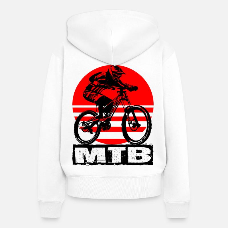 MTB - Sweat à capuche zippé Premium bio Femme - blanc