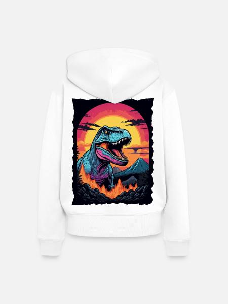 Tyrannosaurus Rex - Frauen Premium Bio Zip Hoodie - Weiß