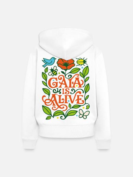 Gaia lebt - Frauen Premium Bio Zip Hoodie - Weiß