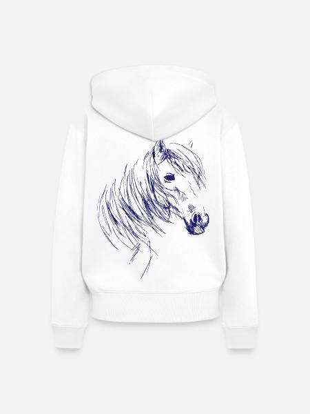 Reiten Pferde Reitsport - Frauen Premium Bio Zip Hoodie - Weiß