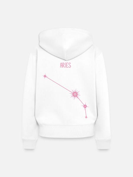 Widder-Tierkreiszeichen Sternbild Pastellrosa - Frauen Premium Bio Zip Hoodie - Weiß