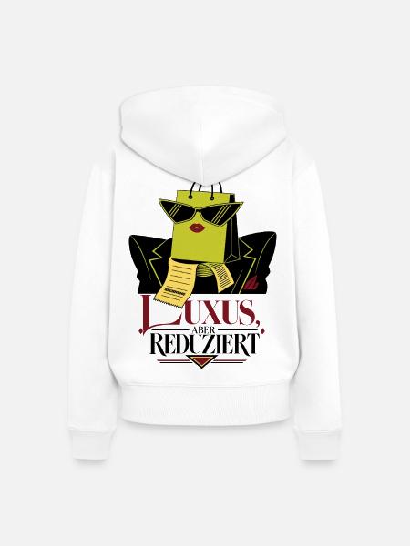 Luxus aber reduziert - Frauen Premium Bio Zip Hoodie - Weiß