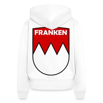 Franken Crest Logo - Sweat à capuche zippé Premium bio Femme - blanc - Dos - AI Model Female 172 light (172cm)