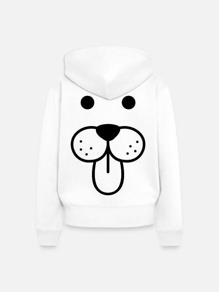 doggy face - Frauen Premium Bio Zip Hoodie - Weiß