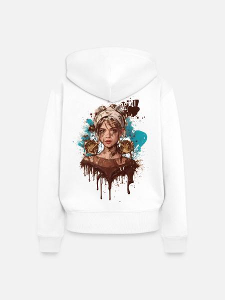 Sweet Lady - Frauen Premium Bio Zip Hoodie - Weiß