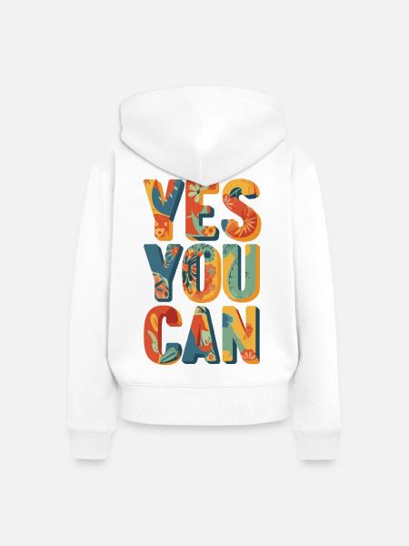 Positive vibes - Frauen Premium Bio Zip Hoodie - Weiß
