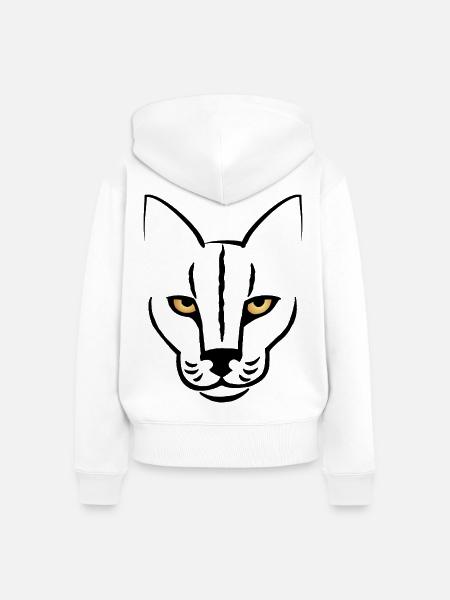 Der Blick der Katze - Frauen Premium Bio Zip Hoodie - Weiß