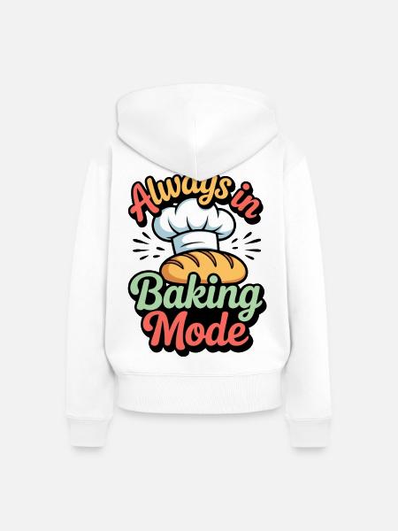 Immer im Backmodus - Frauen Premium Bio Zip Hoodie - Weiß