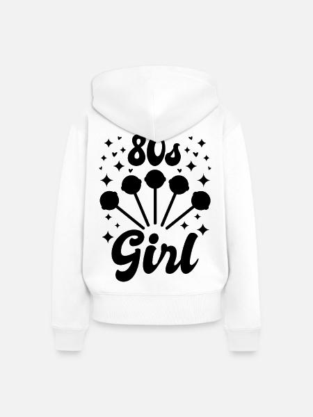80s Girl - Frauen Premium Bio Zip Hoodie - Weiß