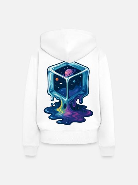Kosmischer Schmelzwürfel - Frauen Premium Bio Zip Hoodie - Weiß