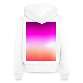 Strahlender Pastell-Sonnenuntergangsgradient - Frauen Premium Bio Zip Hoodie - Weiß - Hinten - AI Model Female 172 light (172cm)