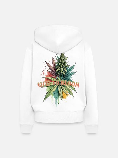 12 /12 to bloom - Frauen Premium Bio Zip Hoodie - Weiß