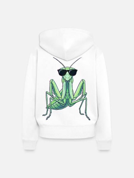 Gottesanbeterin Kung Fu Kampfkunst - Frauen Premium Bio Zip Hoodie - Weiß