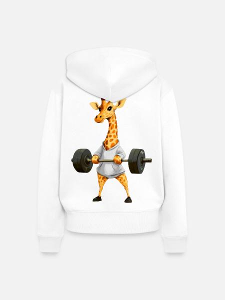 Giraffe Sport - Frauen Premium Bio Zip Hoodie - Weiß