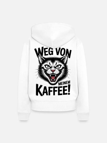 Weg Von Kaffee - Frauen Premium Bio Zip Hoodie - Weiß