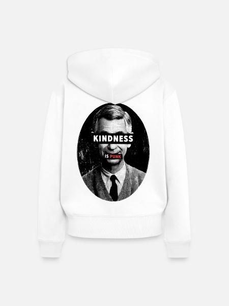 Kindness ist Punk - Frauen Premium Bio Zip Hoodie - Weiß