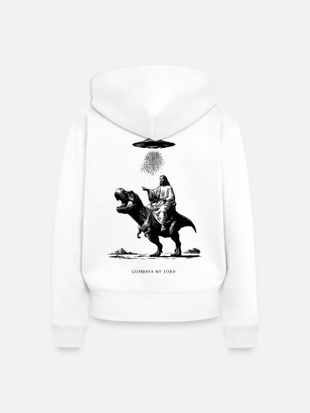 Gumbaya my lord - Frauen Premium Bio Zip Hoodie - Weiß