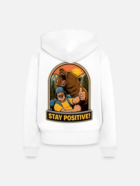 Stay positive.... - Frauen Premium Bio Zip Hoodie - Weiß
