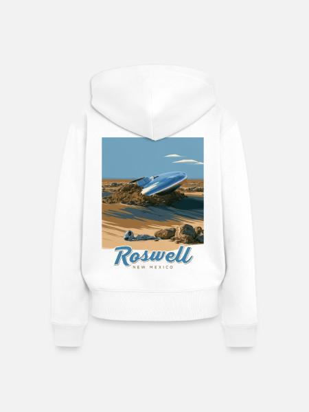 Roswell, New Mexico - Frauen Premium Bio Zip Hoodie - Weiß