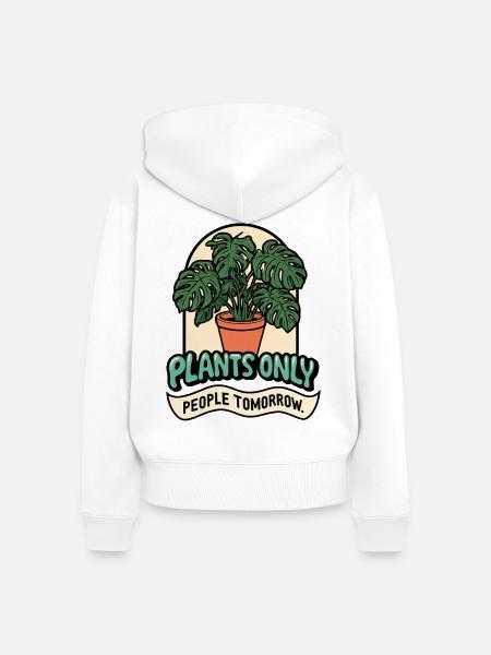 Monstera TODAY! - Frauen Premium Bio Zip Hoodie - Weiß