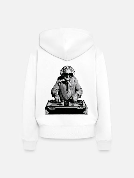 DJ Oma - Frauen Premium Bio Zip Hoodie - Weiß