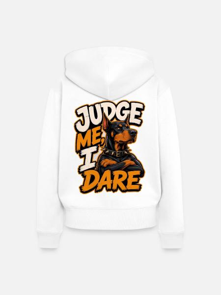 Dobermann - Frauen Premium Bio Zip Hoodie - Weiß