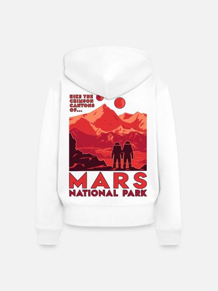 Mars-Nationalpark mit roter Berglandschaft - Frauen Premium Bio Zip Hoodie - Weiß
