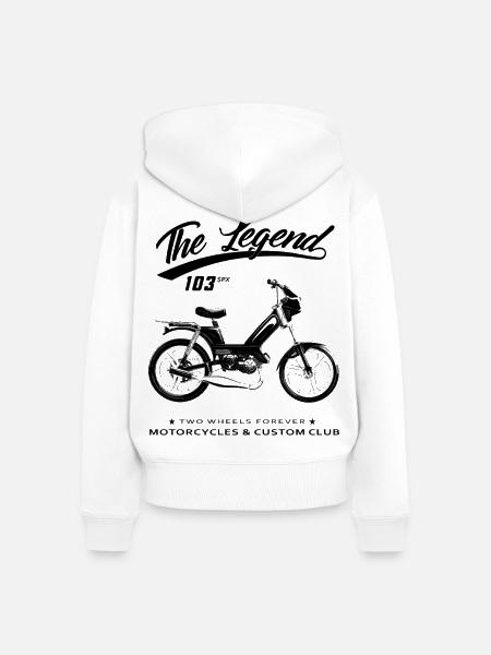 103 Die Legende - Frauen Premium Bio Zip Hoodie - Weiß
