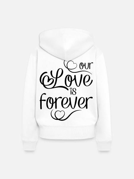 Love - Frauen Premium Bio Zip Hoodie - Weiß