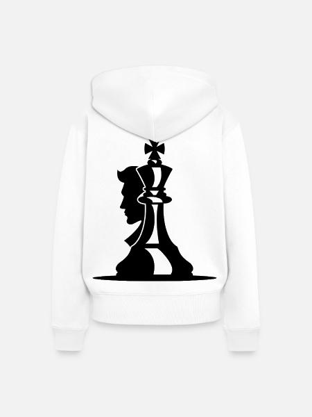 Schachspieler Skizze - Frauen Premium Bio Zip Hoodie - Weiß