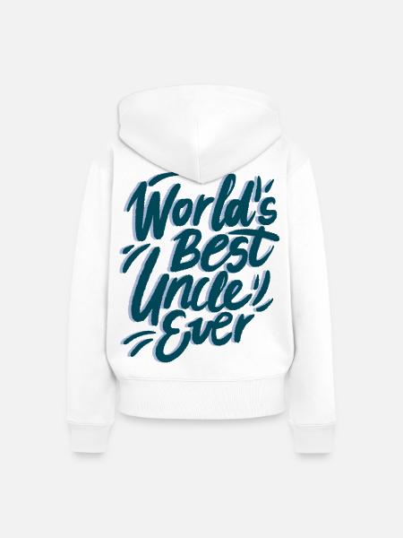 World’s Best Uncle Lettering - Frauen Premium Bio Zip Hoodie - Weiß