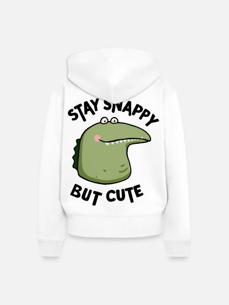 Snappy but cute - Frauen Premium Bio Zip Hoodie - Weiß