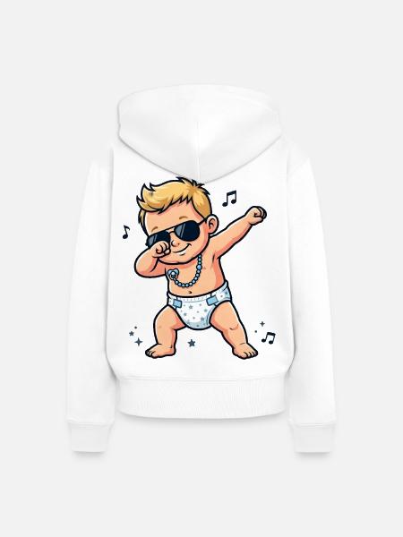 Süßes Baby – blonder Junge - Frauen Premium Bio Zip Hoodie - Weiß