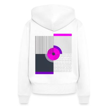 Art animé abstrait - Design graphique moderne - Sweat à capuche zippé Premium bio Femme - blanc - Dos - AI Model Female 172 light (172cm)