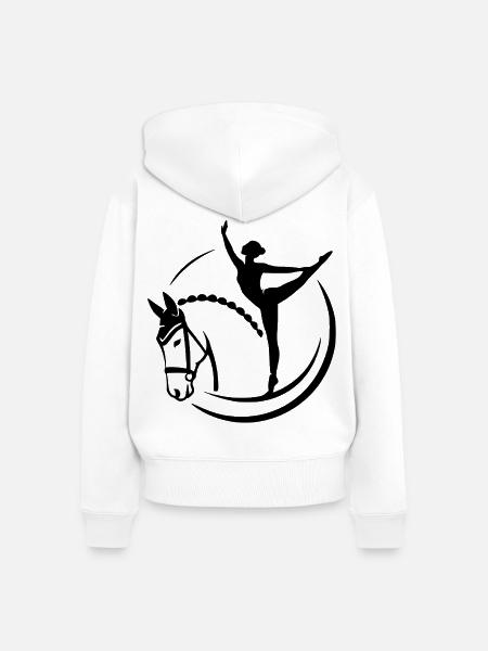 Pferdesport mit Leidenschaft - Frauen Premium Bio Zip Hoodie - Weiß
